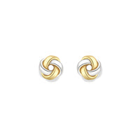 9ct Gold knot stud earrings complete with presentation box