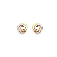 9ct Gold knot stud earrings complete with presentation box