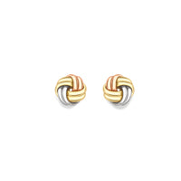 9ct Gold knot stud earrings complete with presentation box