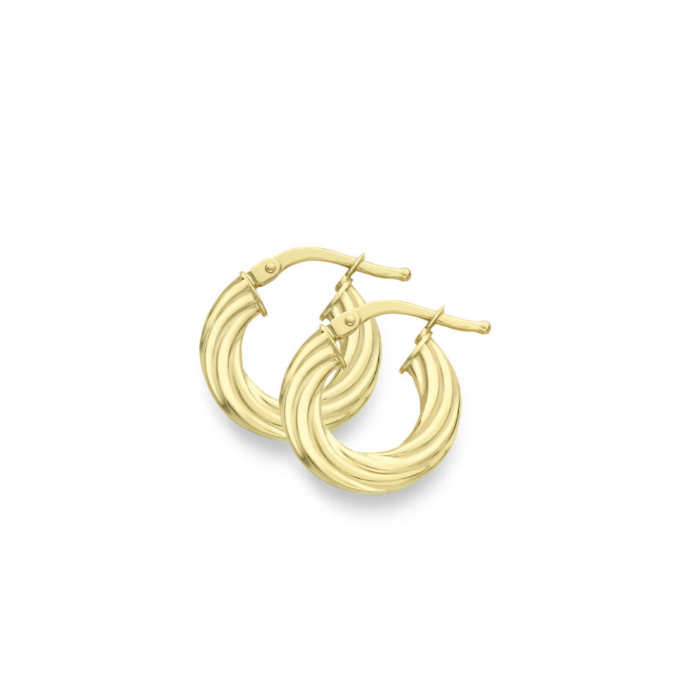 9ct Gold Hoop Earrings complete with presentation box