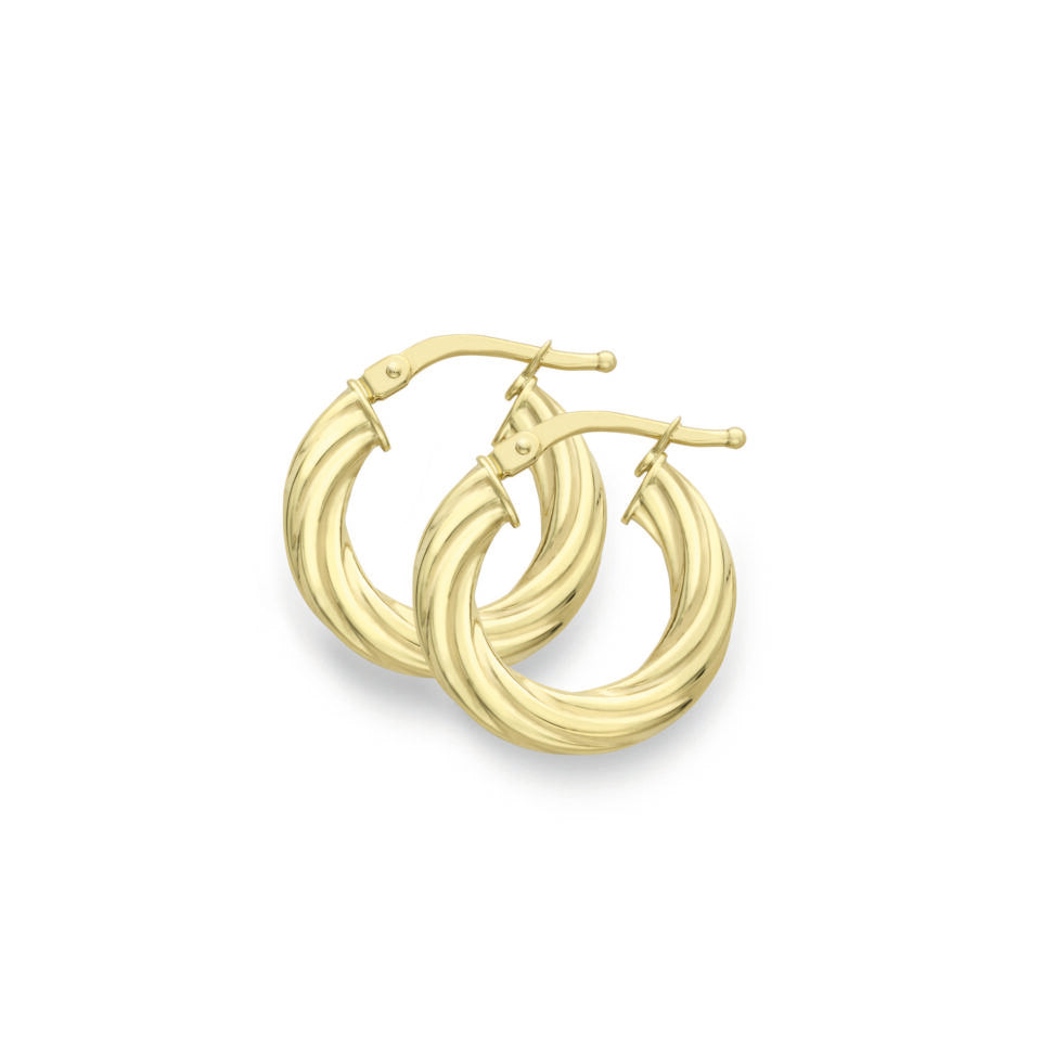 9ct Gold Hoop Earrings complete with presentation box