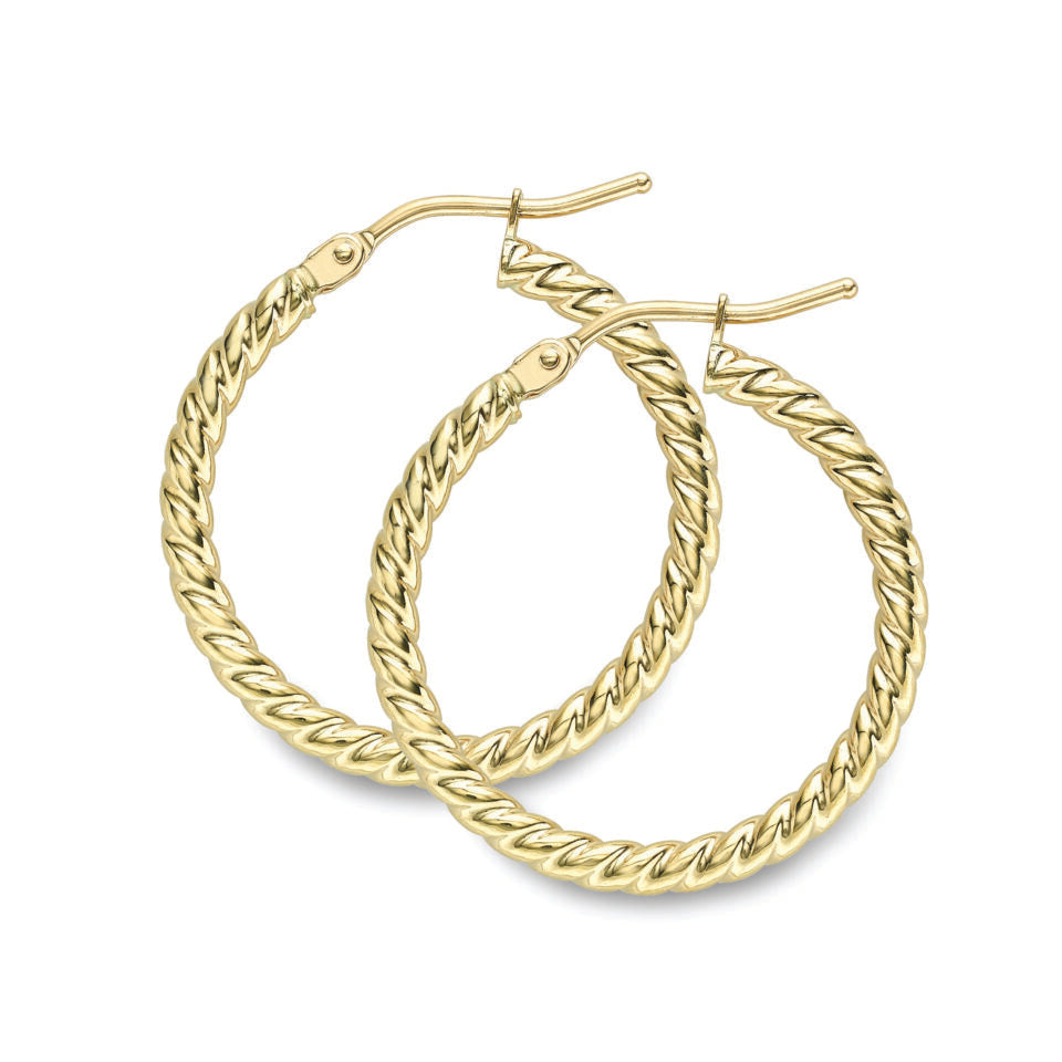 9ct Gold Hoop Earrings complete with presentation box