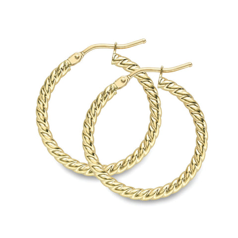 9ct Gold Hoop Earrings complete with presentation box