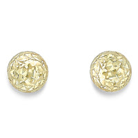 9ct Yellow Gold 8mm Diamond Cut stud earrings complete with presentation box