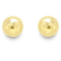 9ct Yellow Gold 8mm Diamond Cut stud earrings complete with presentation box