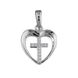 Silver Cubic Zirconia set Cross and Chain complete with presentation box