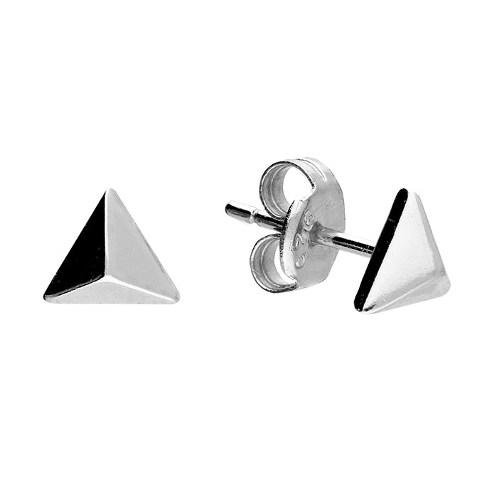Silver plain stud earrings complete with presentation box