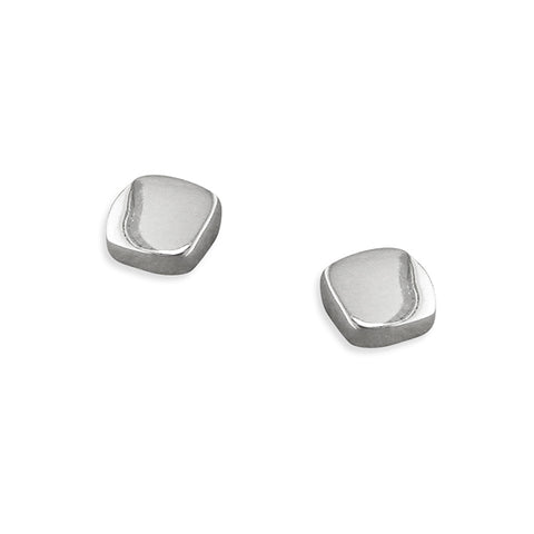 Silver plain stud earrings complete with presentation box