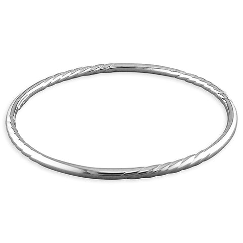 Silver patterned slave bangle complete with presentation box