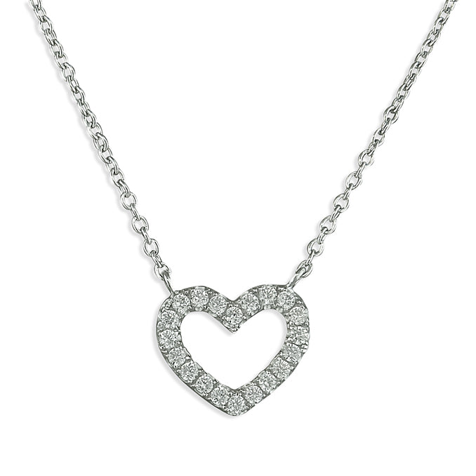 Silver Cubic Zirconia pendant and chain complete with presentation box