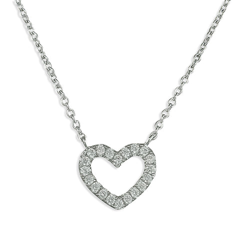 Silver Cubic Zirconia pendant and chain complete with presentation box