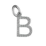 Silver Cubic Zirconia Initial B pendant and chain complete with presentation box