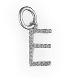 Silver Cubic Zirconia Initial E pendant and chain complete with presentation box