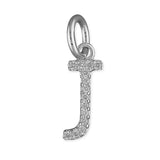 Silver Cubic Zirconia Initial J pendant and chain complete with presentation box
