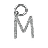 Silver Cubic Zirconia Initial M pendant and chain complete with presentation box