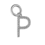 Silver Cubic Zirconia Initial P pendant and chain complete with presentation box