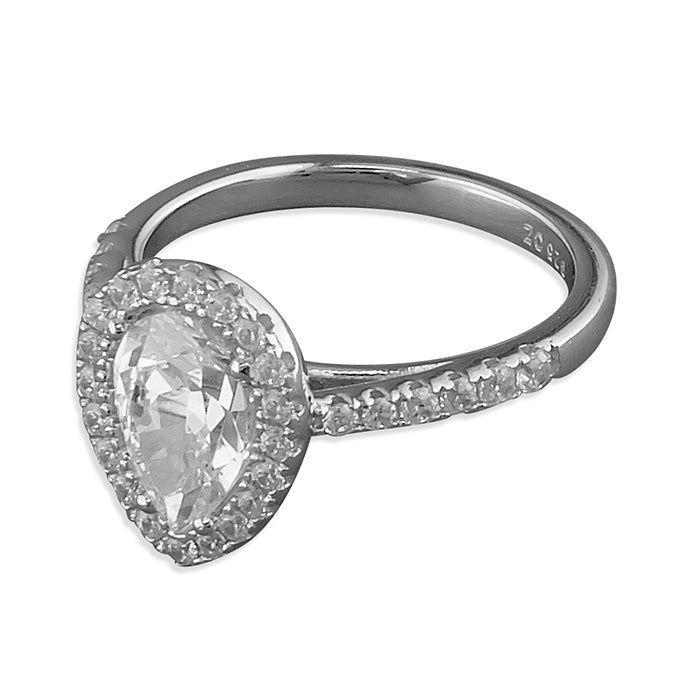 Silver Cubic Zirconia Cluster Ring complete with presentation box