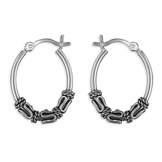 Silver Creole hoop earrings complete with presentation box