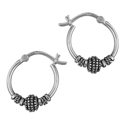 Silver Creole hoop earrings complete with presentation box