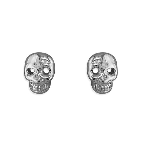 Silver Skull stud earring complete with presentation box