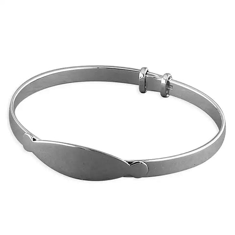 Silver expanding childs bangle complete with presentation box