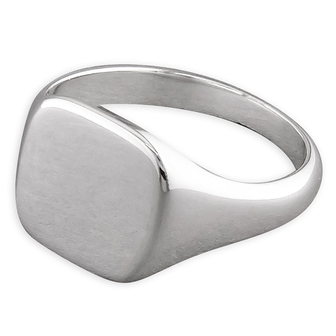 Silver Men's Plain Signet Ring complete with presentation box