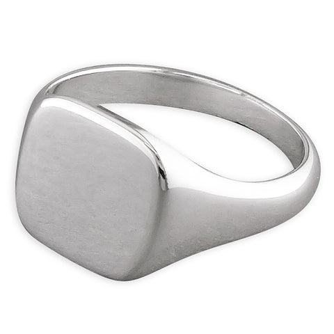 Silver Men's Plain Signet Ring complete with presentation box
