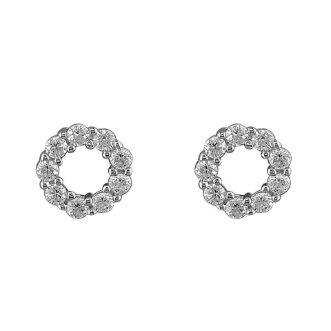 Silver Cubic Zirconia stud earrings complete with presentation box