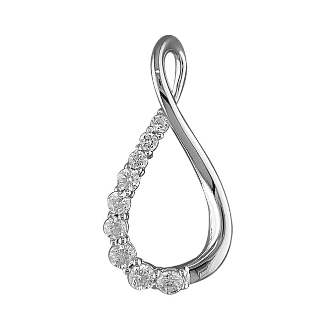 Silver Cubic Zirconia pendant and chain complete with presentation box