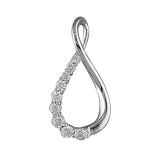 Silver Cubic Zirconia pendant and chain complete with presentation box