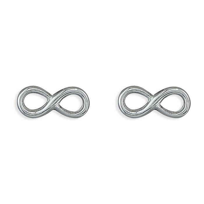 Silver plain stud earrings complete with presentation box