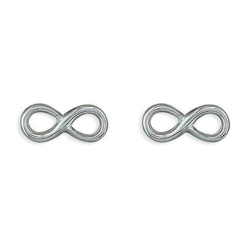 Silver plain stud earrings complete with presentation box