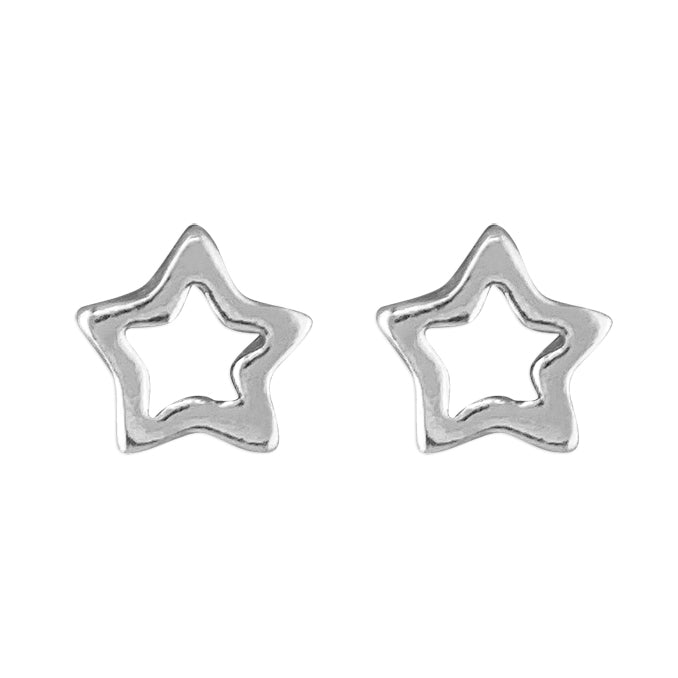 Silver plain stud earrings complete with presentation box