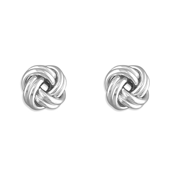 Silver plain stud earrings complete with presentation box