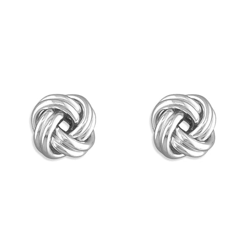 Silver plain stud earrings complete with presentation box