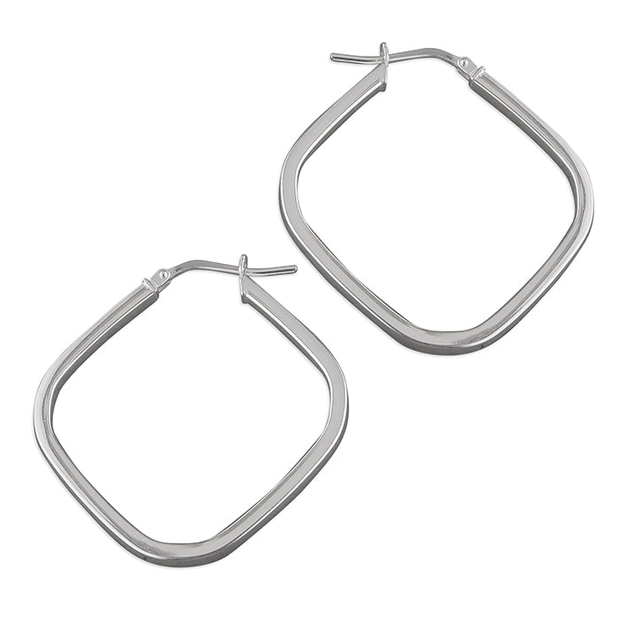Silver Creole hoop earrings complete with presentation box