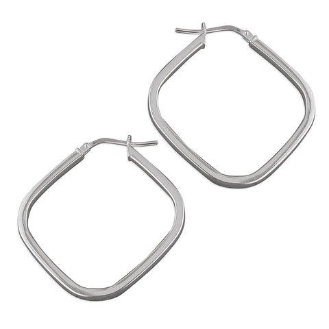 Silver Creole hoop earrings complete with presentation box
