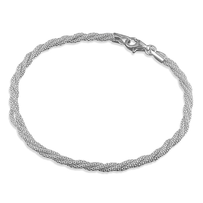 Silver Plaited Link Bracelet complete with presentation box