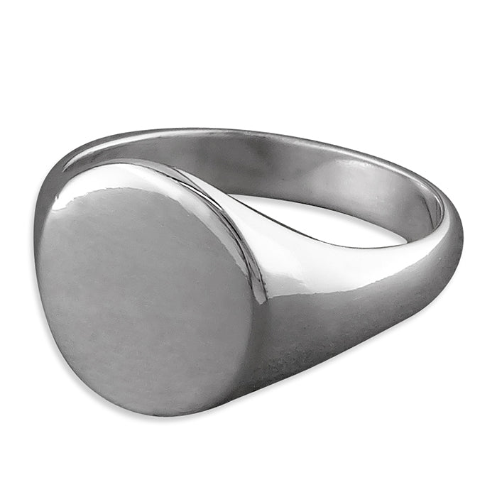 Silver Men's Plain Signet Ring complete with presentation box