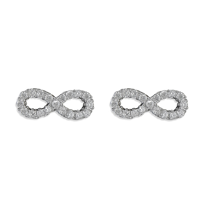 Silver Cubic Zirconia stud earrings complete with presentation box