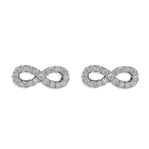 Silver Cubic Zirconia stud earrings complete with presentation box