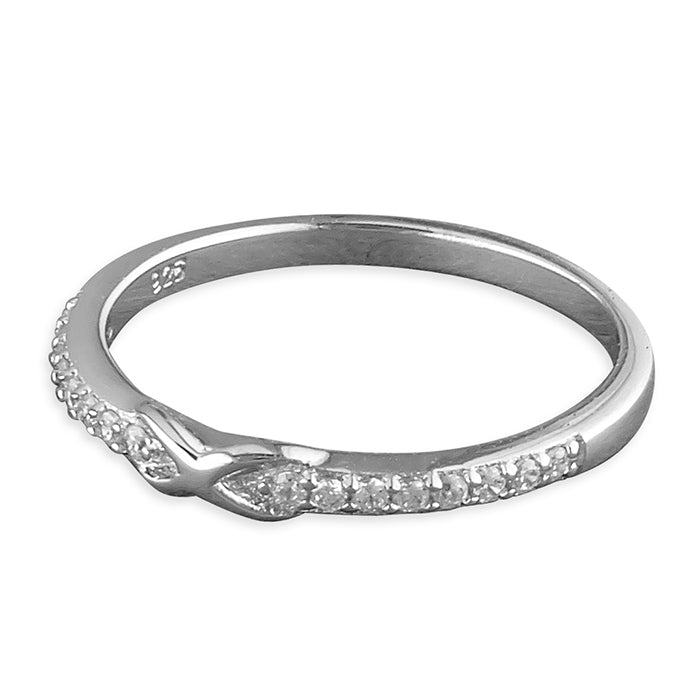 Silver Cubic Zirconia hoop Ring complete with presentation box