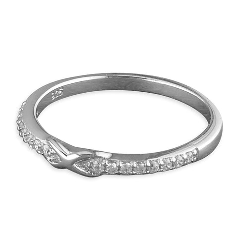 Silver Cubic Zirconia hoop Ring complete with presentation box