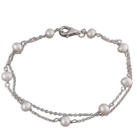 Silver Freshwater Pearl bracelet complete with presentation box