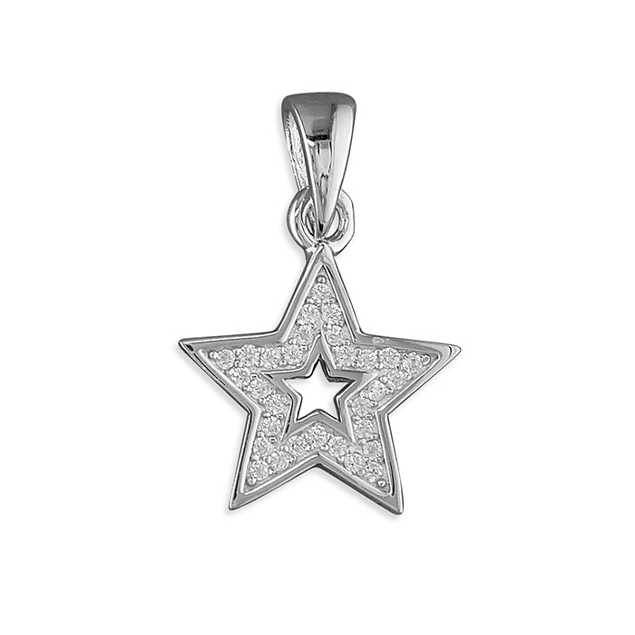 Silver Cubic Zirconia pendant and chain complete with presentation box
