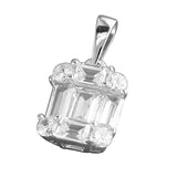Silver Cubic Zirconia pendant and chain complete with presentation box