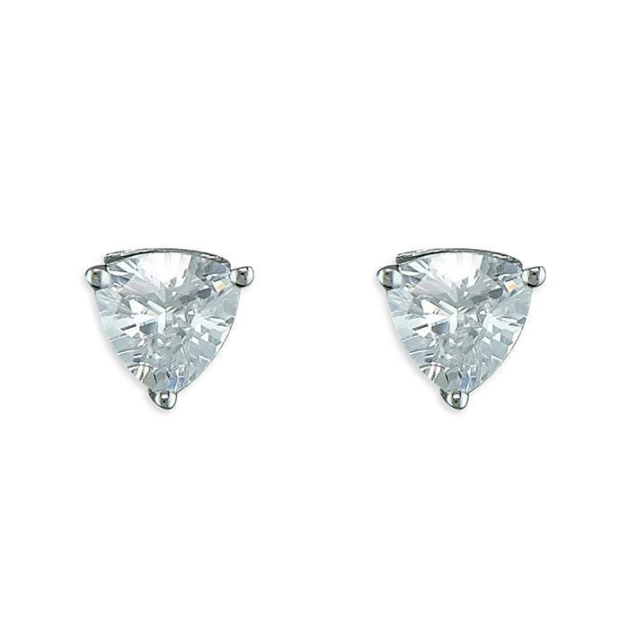 Silver Cubic Zirconia stud earrings complete with presentation box