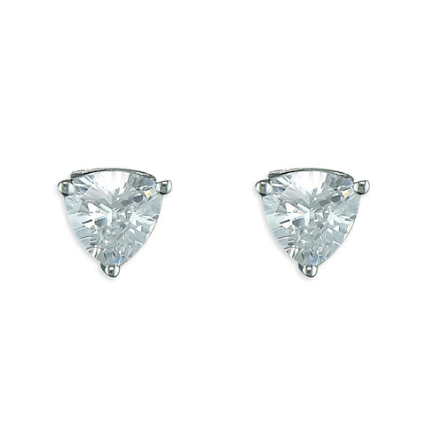 Silver Cubic Zirconia stud earrings complete with presentation box