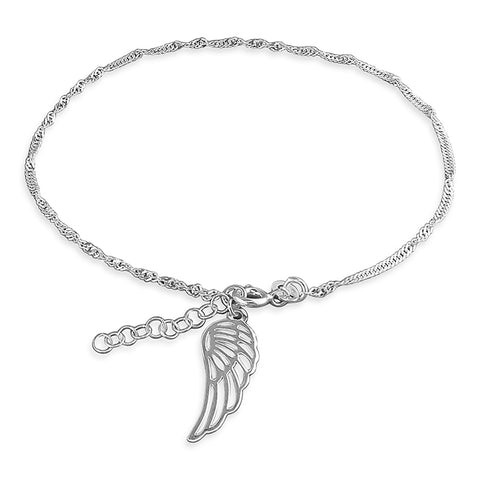 Silver Angel Wing Chain Anklet complete with presentation box