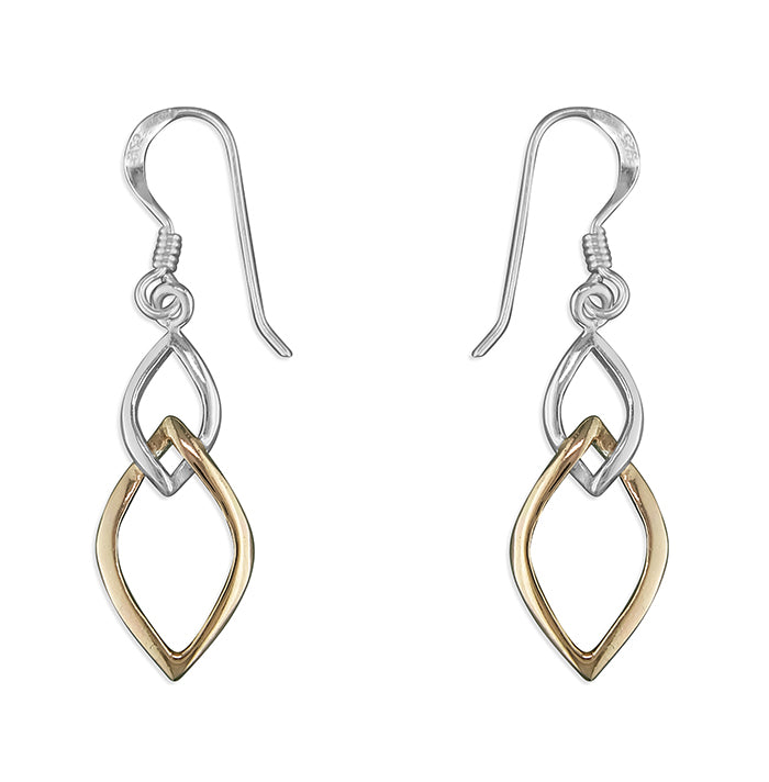 Silver plain drop earrings complete with presentation box